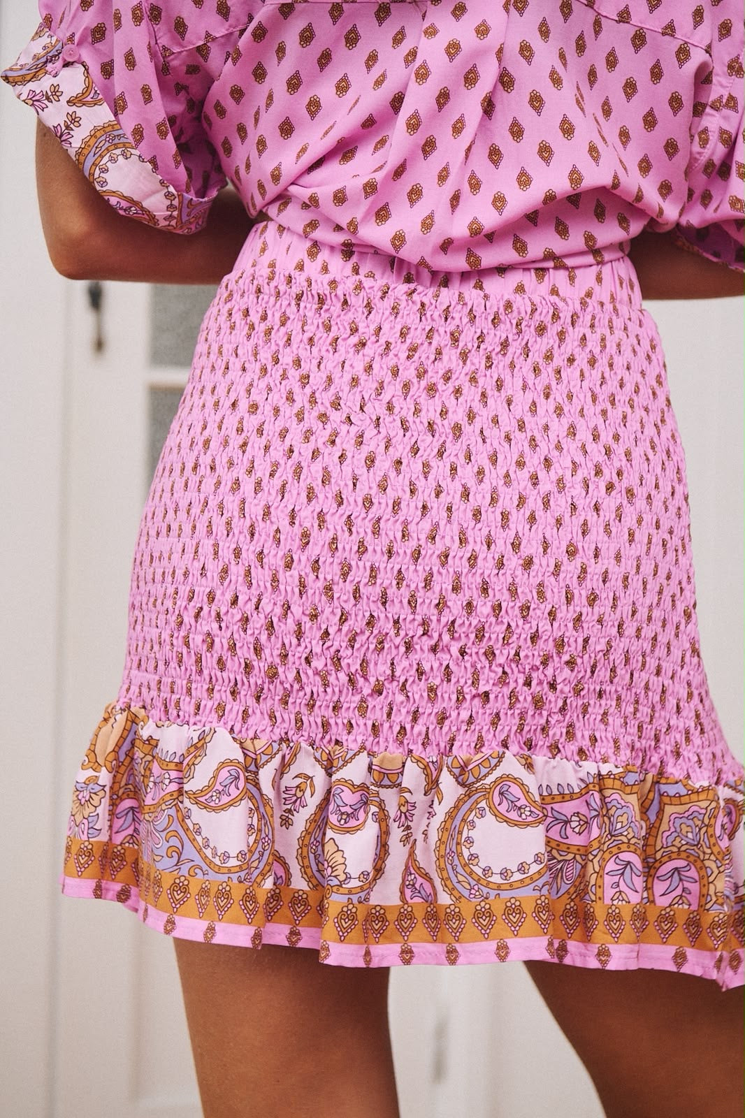 Venus Pink Print Beya Skirt