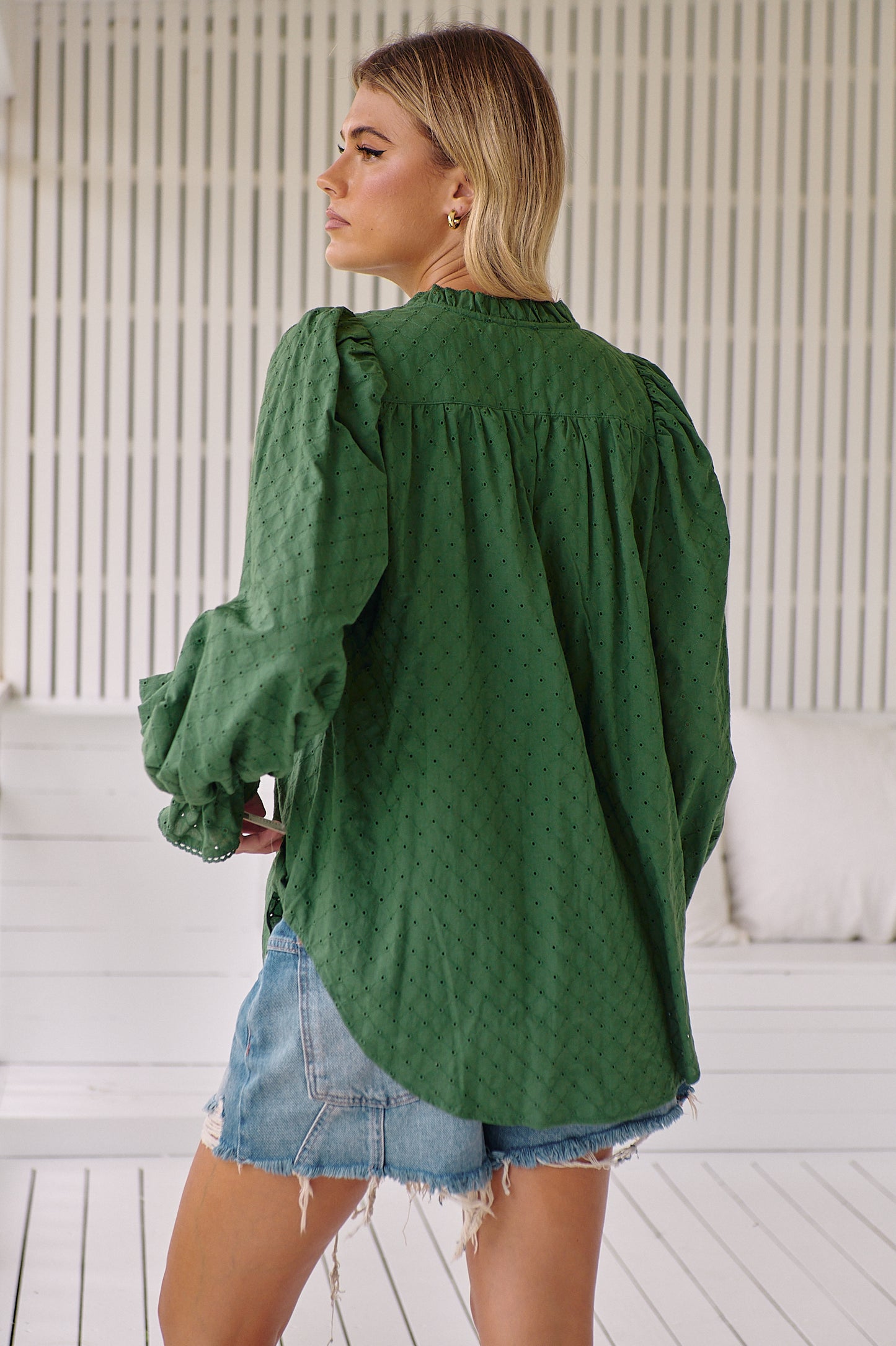 Embroidered Pine Blouse