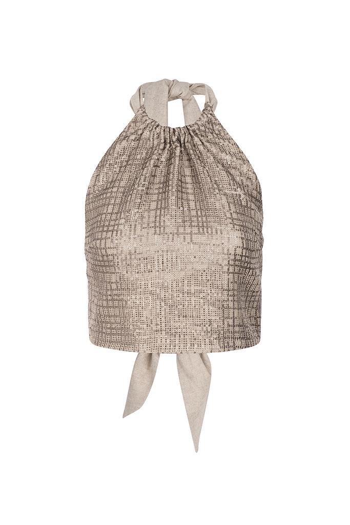 Maria Sequins Top Sand