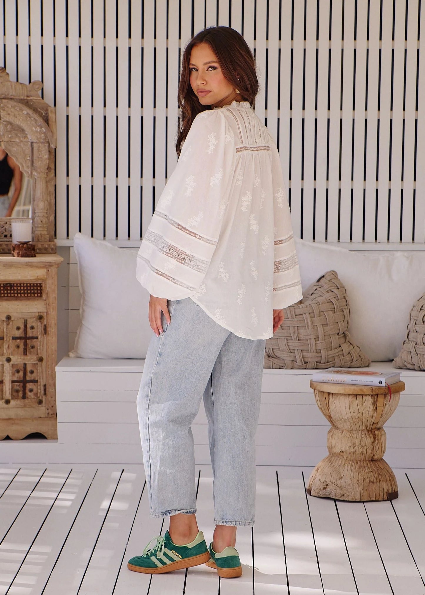 Embroidered White Clara Blouse