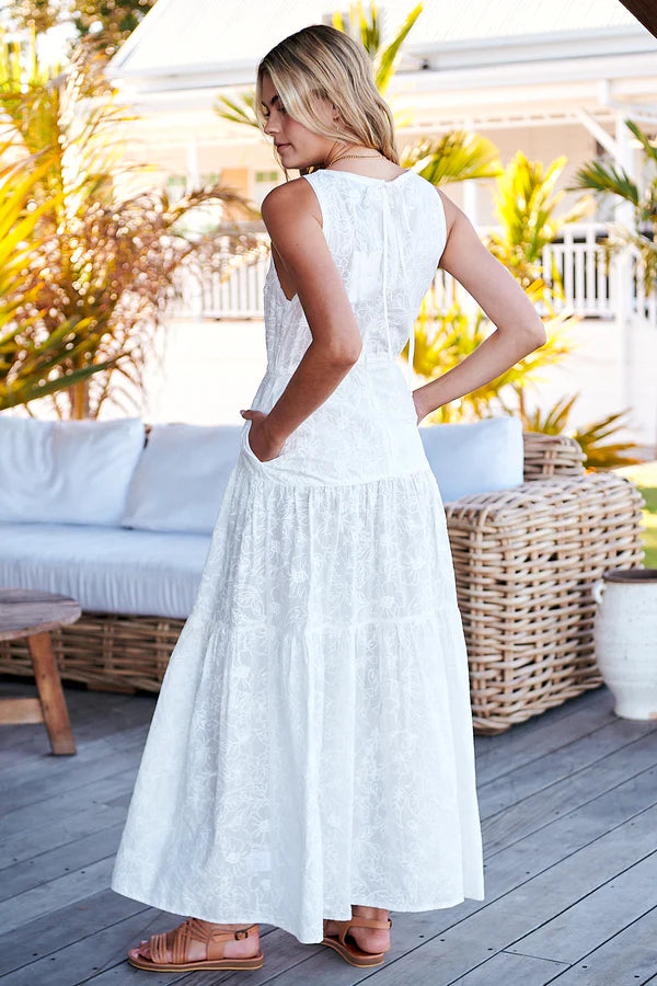 Mylah Maxi White Wild Flower Print