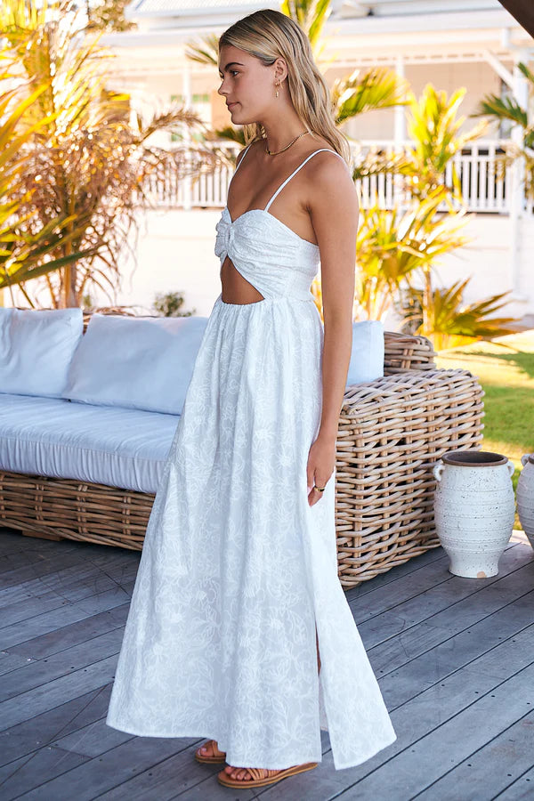 Zayla Maxi White Wild Flower Print