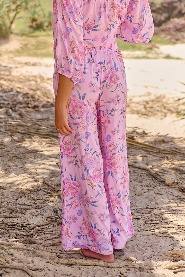 Enchanted Blooms Print Pants and Blouse Set