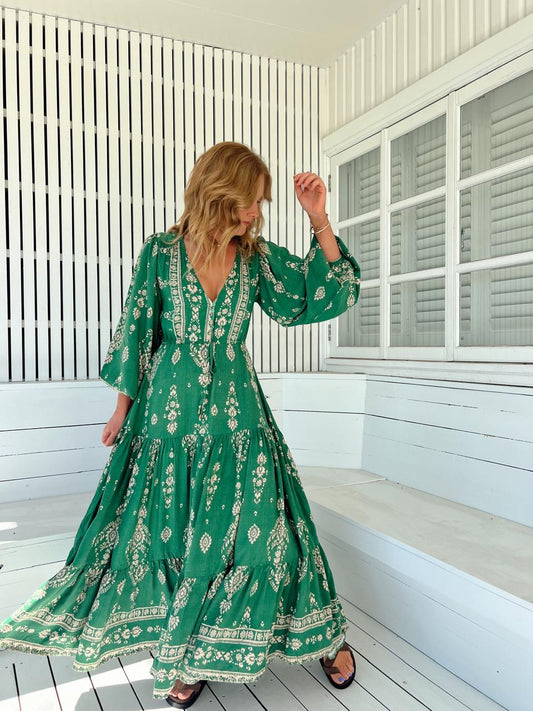 Kiva Print Teresa Maxi Dress
