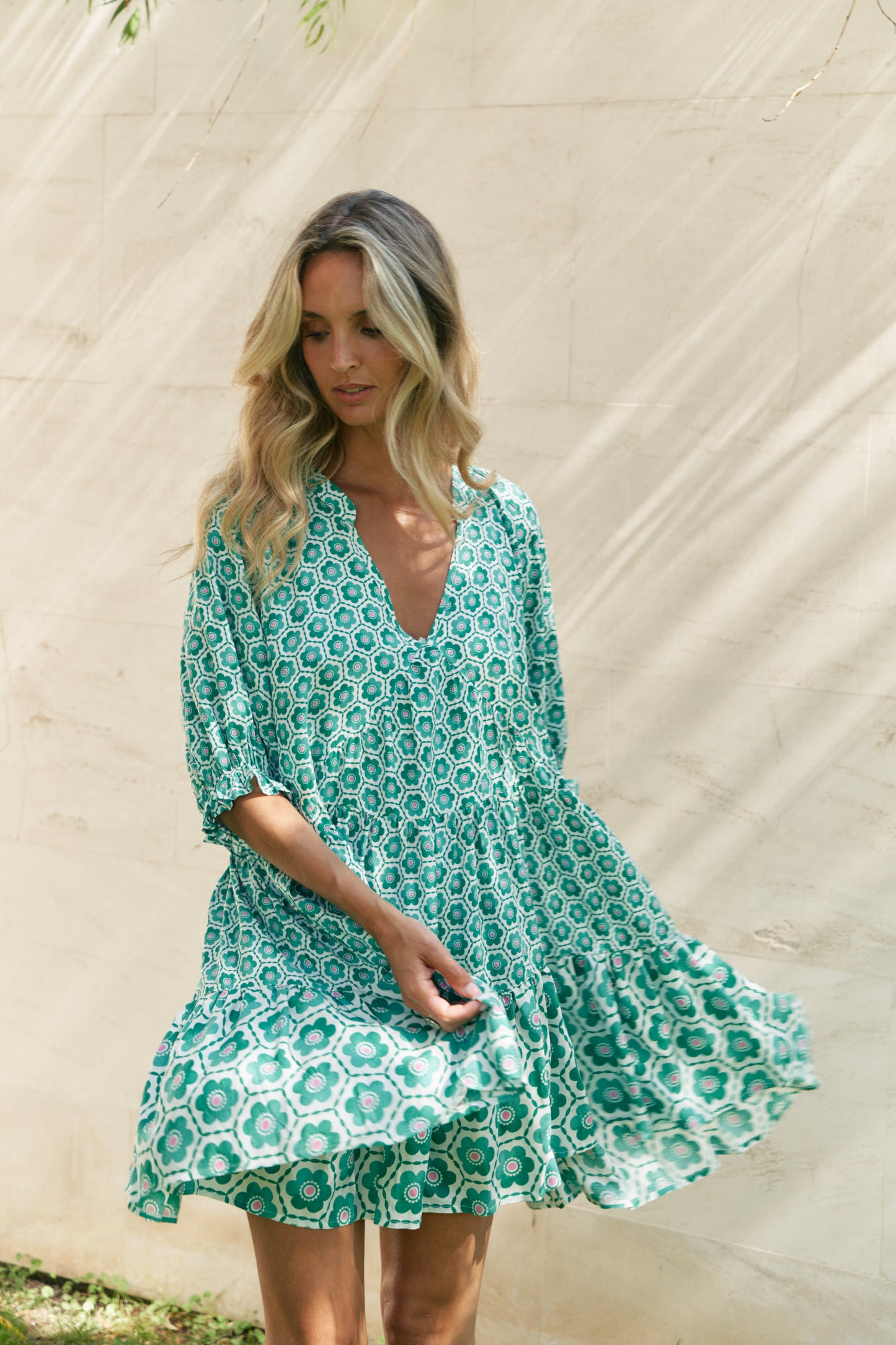 Watermelon Sugar Print Petal Mini Dress