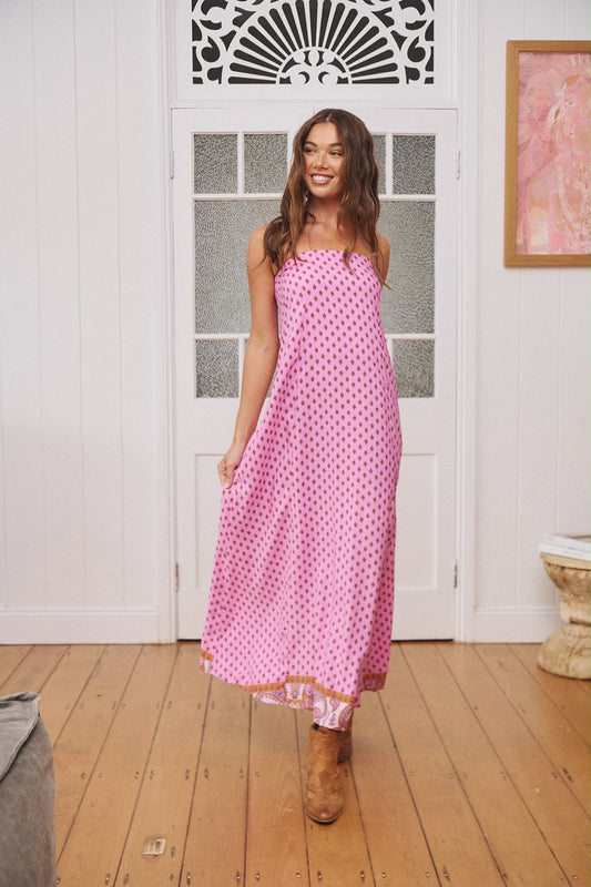 Venus Pink Print Kingsley Maxi Dress
