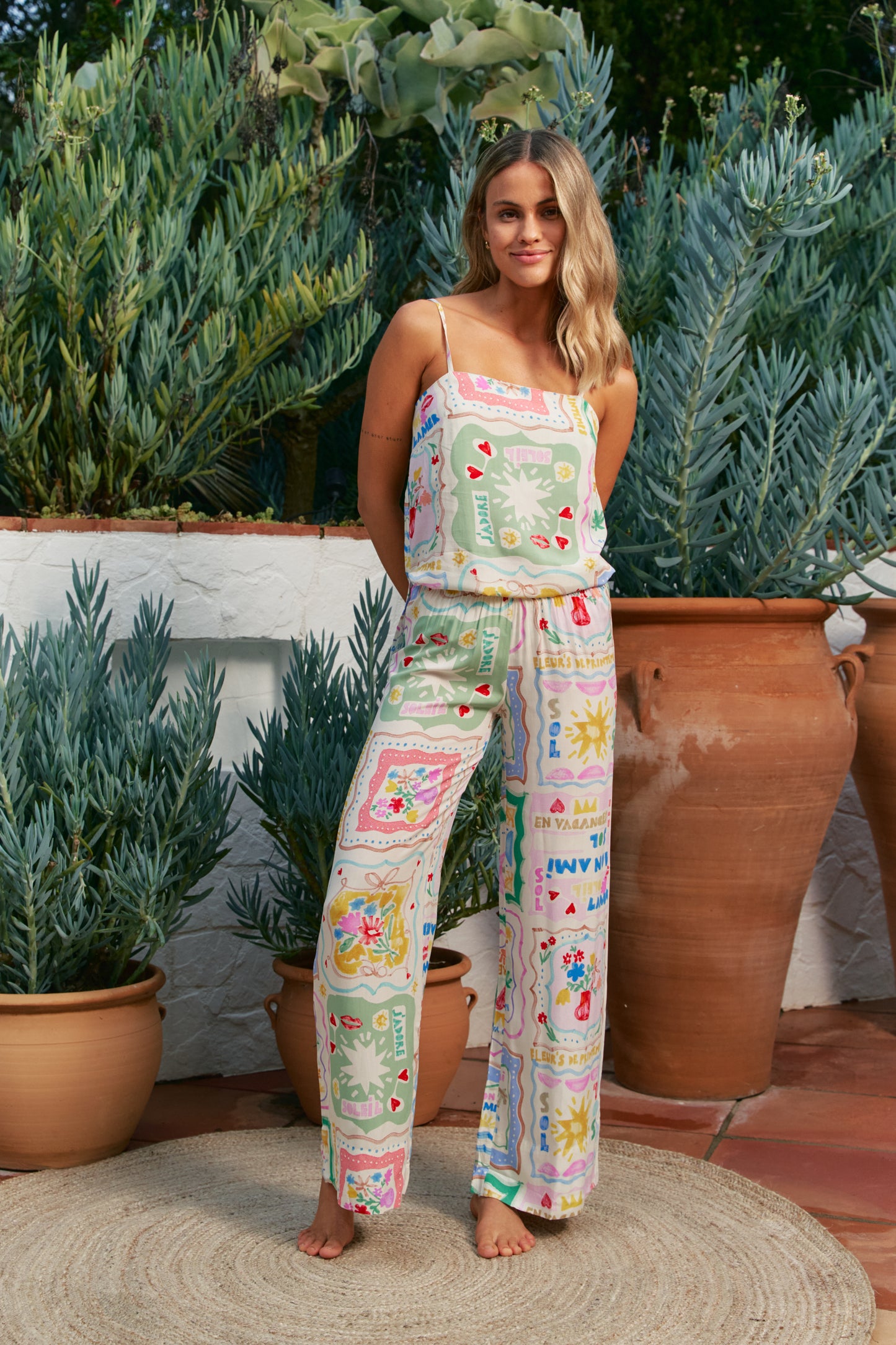 Sol Mon Ami Print Pants and Top Set