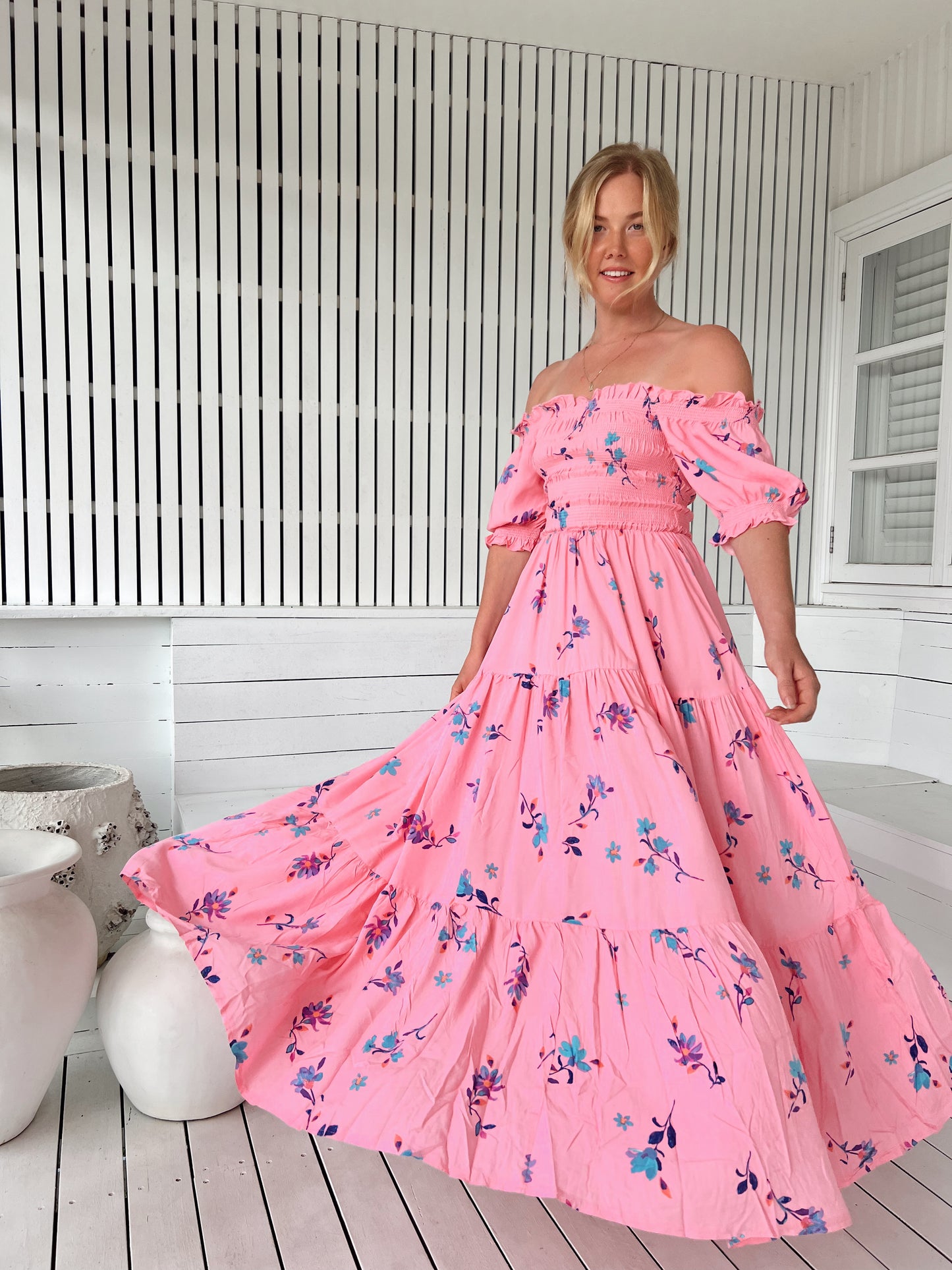 Wild Berry Print ClaudetteMaxi Dress