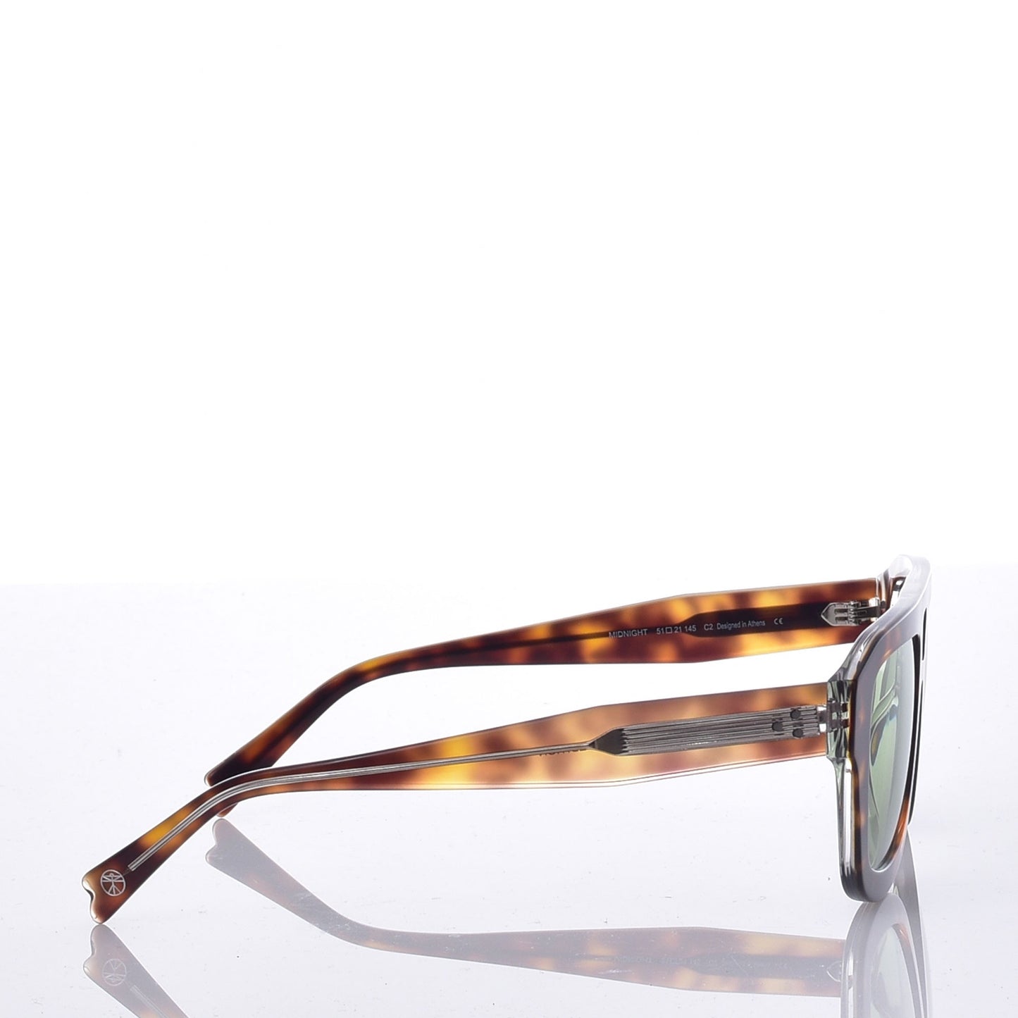 Morfi- Midnight Tortoise with Green Lenses