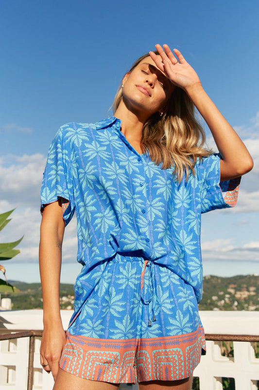 Palm Cove Print Shorts Set