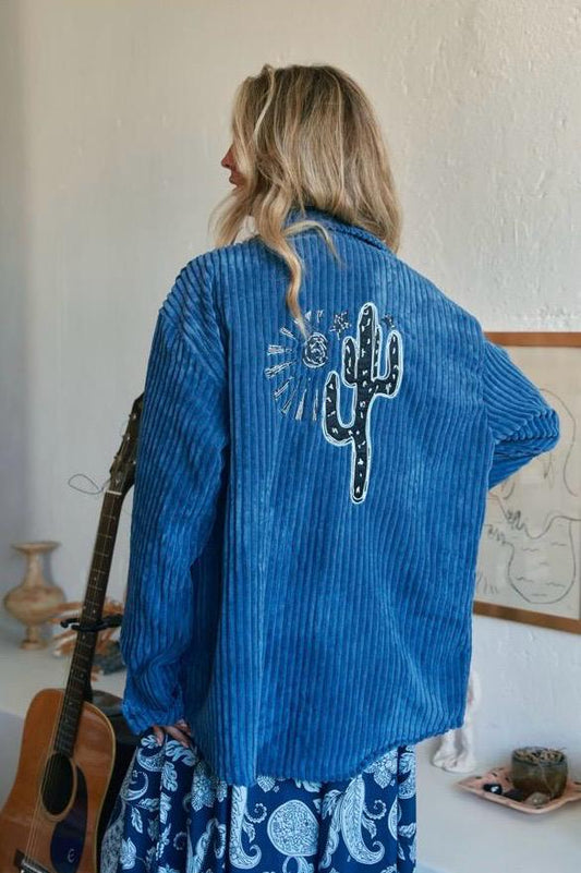 Texas Chord Navy Shirt Jacket