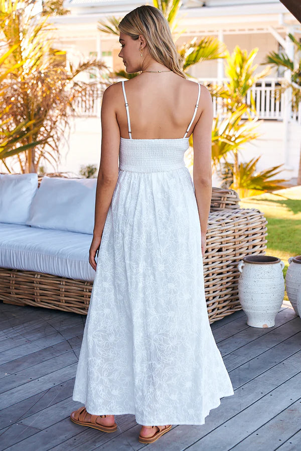 Zayla Maxi White Wild Flower Print